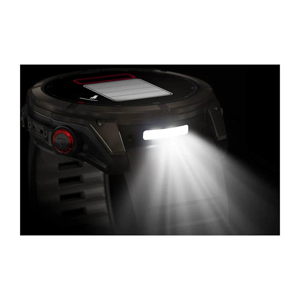 Garmin Fenix 8 Pro Sapphire - 51 mm / AMOLED - Carbon grey DLC-titanium met zwarte/pebble grey siliconen band - Premium multisport horloge