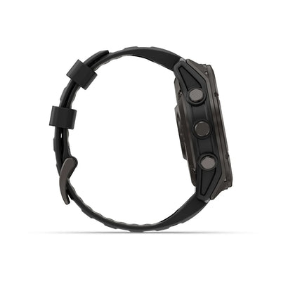 Garmin Fenix 8 Pro Sapphire - 51 mm / AMOLED - Carbon grey DLC-titanium met zwarte/pebble grey siliconen band - Premium multisport horloge