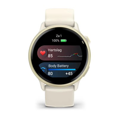 Garmin Vivoactive 6 - Health & fitness smartwatch - Lunar Gold met Bone band