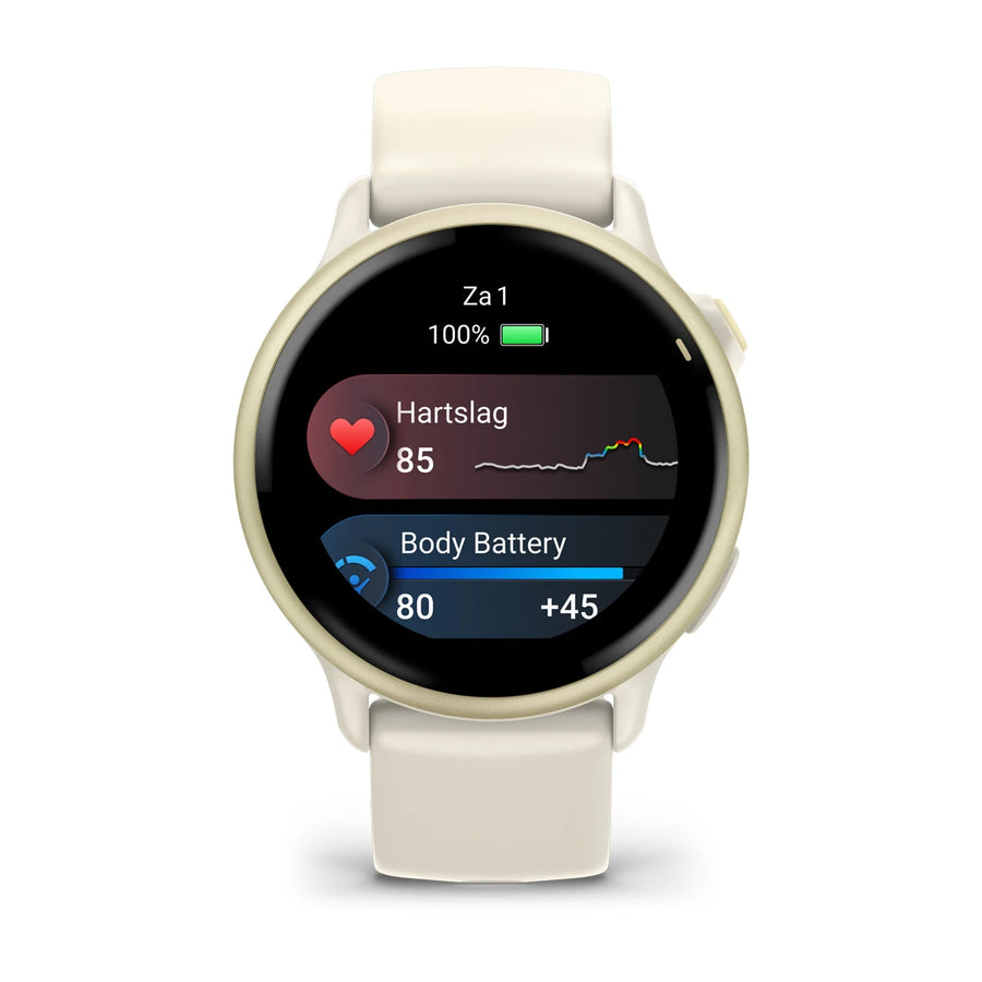 Garmin Vivoactive 6 - Health & fitness smartwatch - Lunar Gold met Bone band