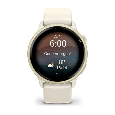 Garmin Vivoactive 6 - Health & fitness smartwatch - Lunar Gold met Bone band