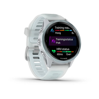 Garmin Forerunner 570 - 42mm - Premium hardloophorloge - Cloud blue aluminium met transparante whitestone/cloud blue band