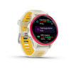 Garmin Forerunner 570 – 42 mm – Premium-Laufuhr – Himbeer-Aluminium mit transparentem Knochen-/Mango-Armband