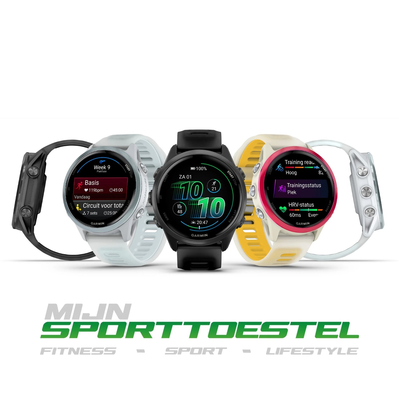 Garmin Forerunner 570 - 42mm - Premium hardloophorloge - Slate grey aluminium met transparante zwarte/zwarte band