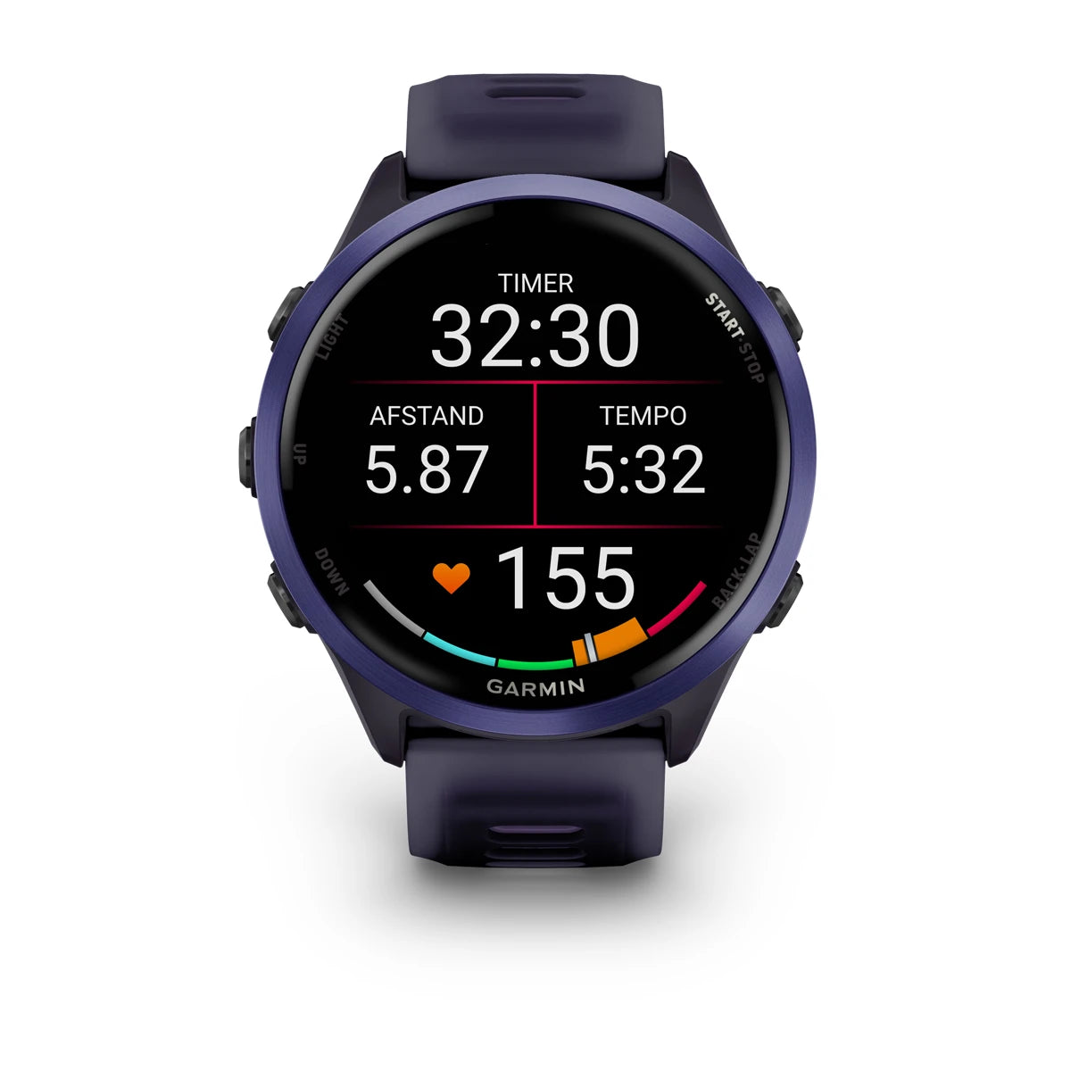 Garmin Forerunner 570 - 47mm - Premium hardloophorloge - Indigo aluminium met transparante imperial purple/indigo band