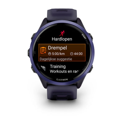 Garmin Forerunner 570 - 47mm - Premium hardloophorloge - Indigo aluminium met transparante imperial purple/indigo band