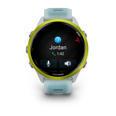 Garmin Forerunner 570 - 47mm - Premium hardloophorloge - Amp yellow aluminium met transparante whitestone/turquoise band