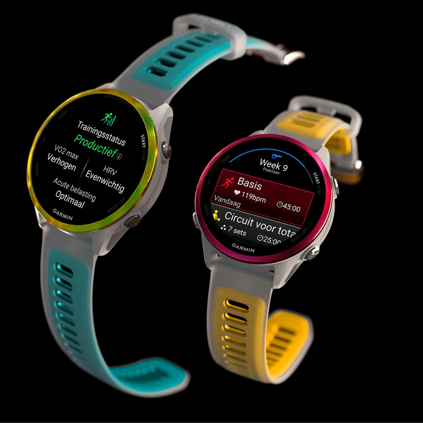 Garmin Forerunner 570 - 47mm - Premium hardloophorloge - Slate grey aluminium met transparante zwarte/zwarte band