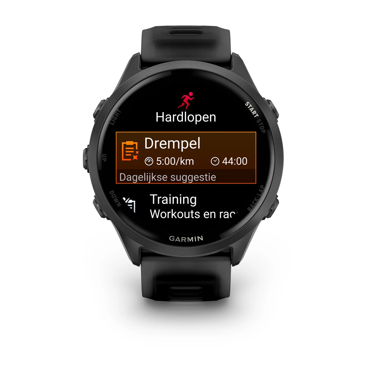 Garmin Forerunner 570 - 47mm - Premium hardloophorloge - Slate grey aluminium met transparante zwarte/zwarte band