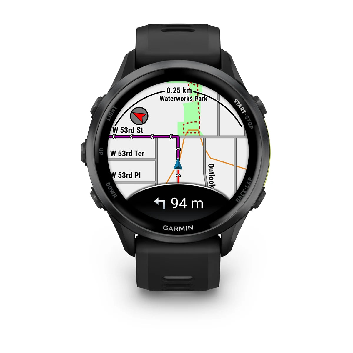 Garmin Forerunner 970 - 47mm - Premium hardloophorloge - Carbon grey dlc titanium met zwarte behuizing en zwarte/transparante whitestone band