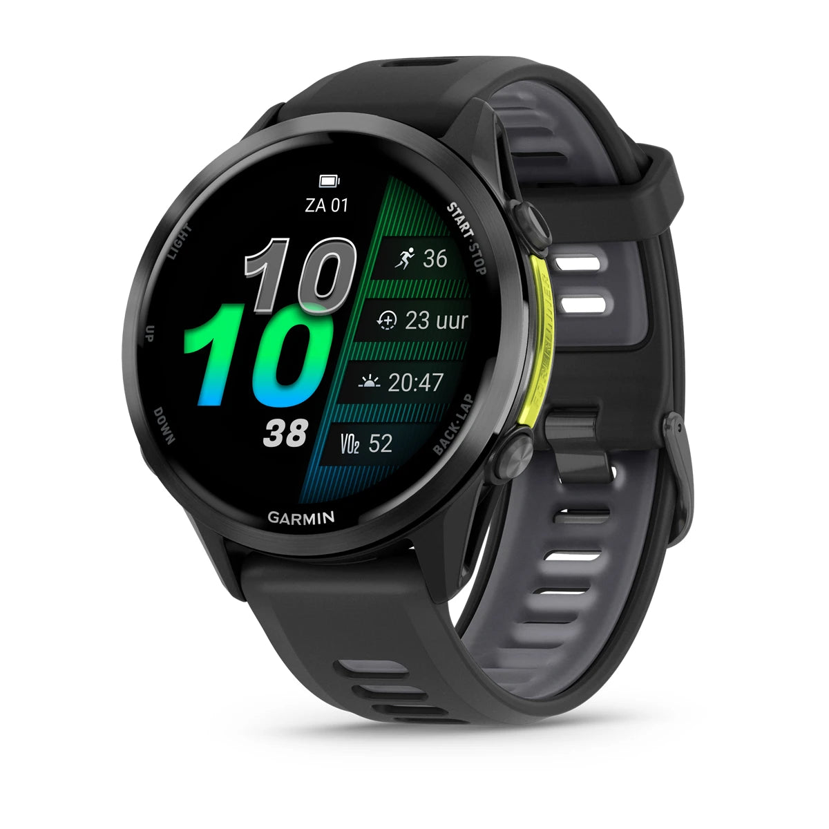 Garmin Forerunner 970 - 47mm - Premium hardloophorloge - Carbon grey dlc titanium met zwarte behuizing en zwarte/transparante whitestone band