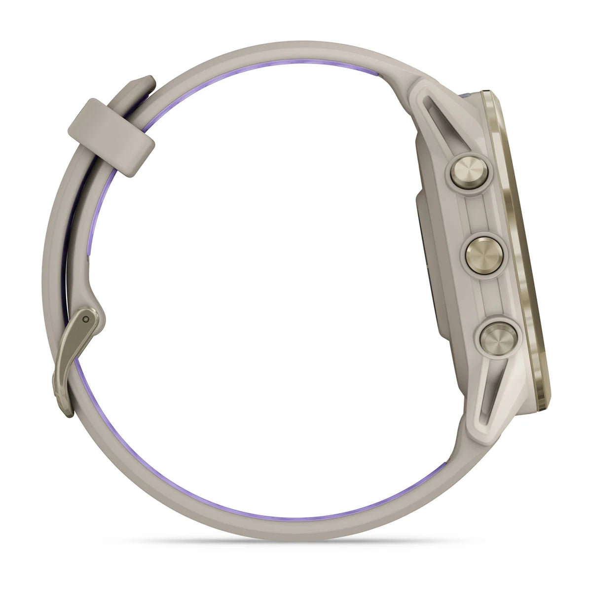 Garmin Forerunner 970 - 47mm - Premium hardloophorloge - Soft gold titanium met french grey behuizing en french grey/transparante indigo band