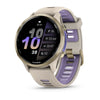 Garmin Forerunner 970 - 47mm - Premium hardloophorloge - Soft gold titanium met french grey behuizing en french grey/transparante indigo band