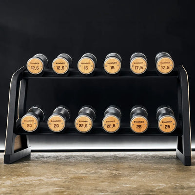Hammer Exclusive Dumbbel Rack Set - Houten dumbbells met opslagrek - Eikenhout