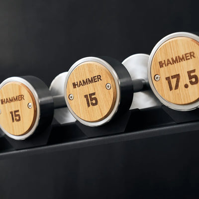 Hammer Exclusive Dumbbel Rack Set - Houten dumbbells met opslagrek - Eikenhout