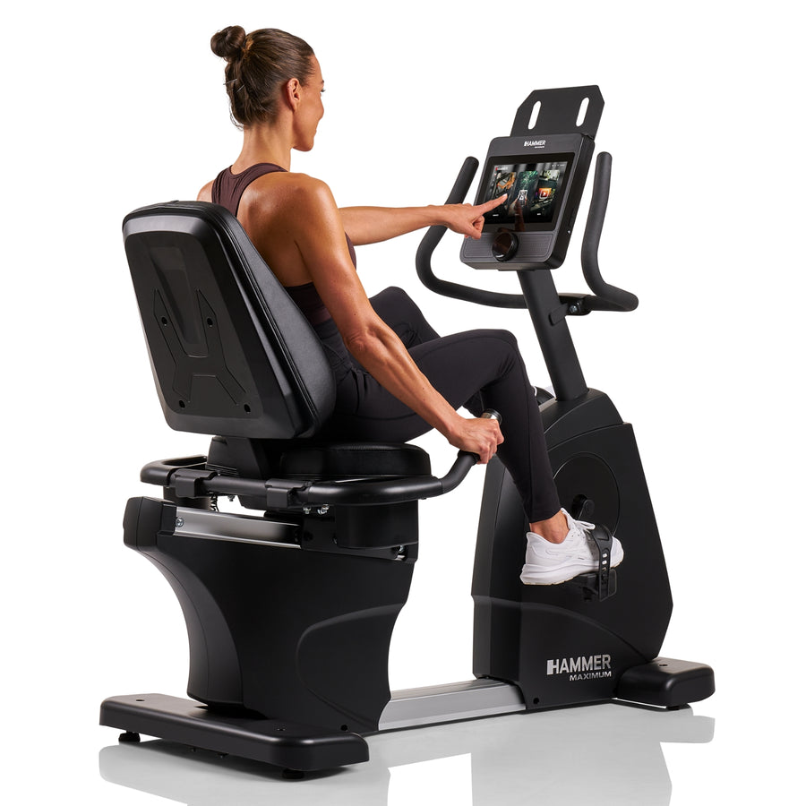 Hammer Maximum RB8000 professionele ligfiets hometrainer met 10.1" touchscreen display