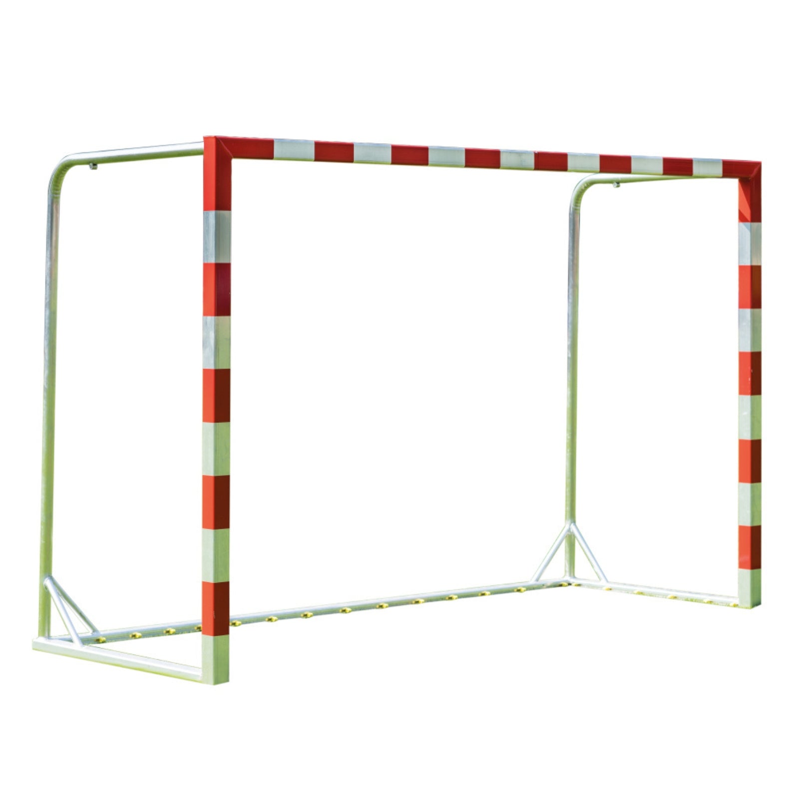 Handbaldoel rood/wit - verplaatsbaar - 3 x 2 x 1,45 m