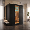 Zwarte Hybride Combi Sauna (infrarood & stoom) voor 3 personen - Holl's Hybrid Symbioz 160