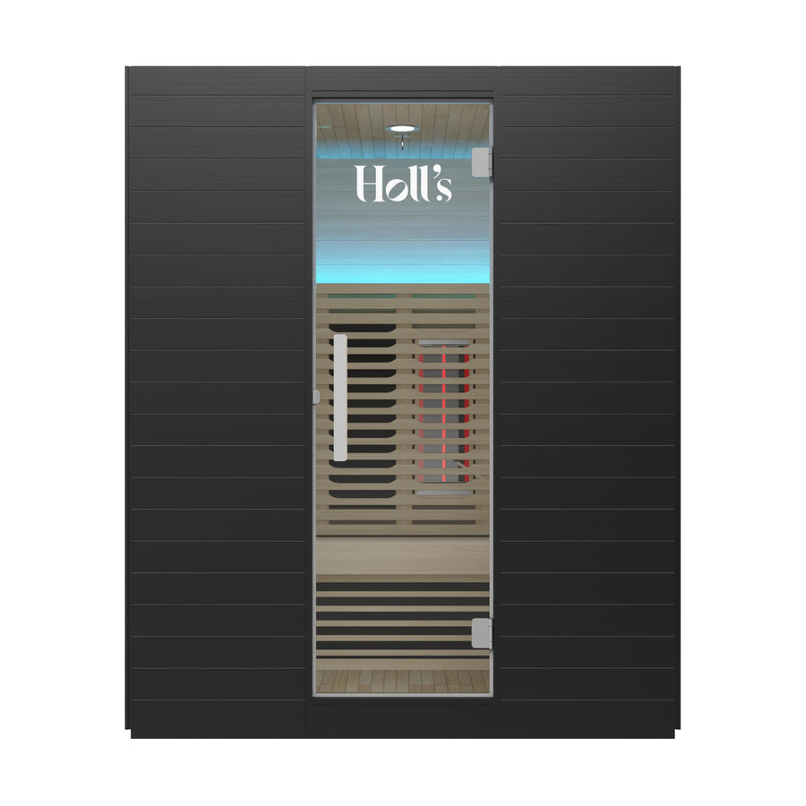 Zwarte Hybride Combi Sauna (infrarood & stoom) voor 3 personen - Holl's Hybrid Symbioz 160