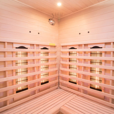 Sauna d'angle infrarouge pour 3 personnes - France Sauna Apollon Quartz 3 places