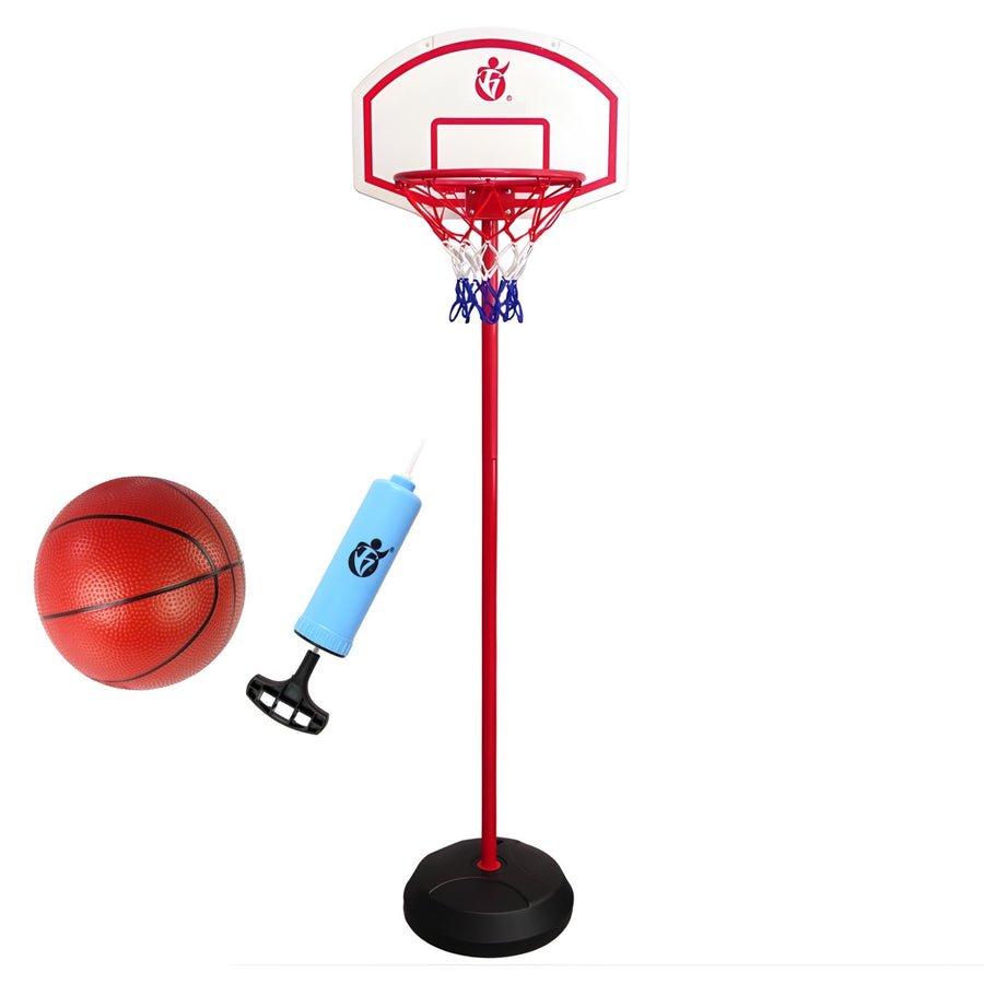 Kinderbasketbalset Young Pro (verplaatsbaar) - In hoogte verstelbaar 100 / 210 cm - Basketbalpaal / net / bal / pomp