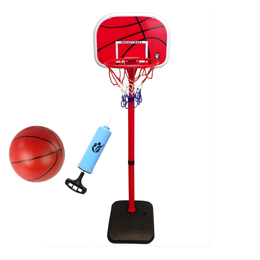 Kinderbasketbalset Starter (verplaatsbaar) - In hoogte verstelbaar 120 / 160 cm - Basketbalpaal / net / bal / pomp