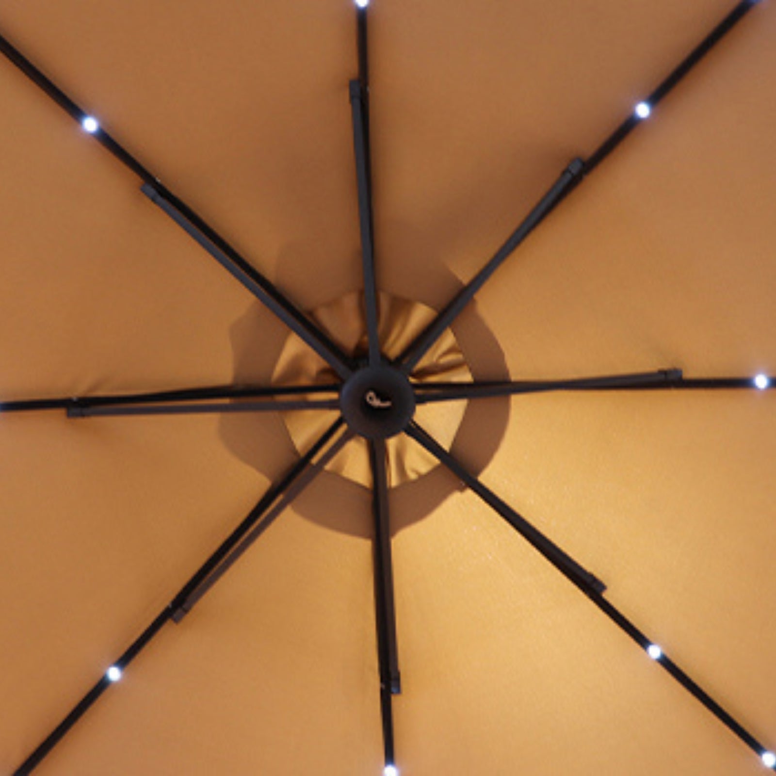 Parasol Netspa pour spa - Ø 250 x H 250 cm, protection UV50+, structure en acier avec couche de protection époxy et éclairage LED