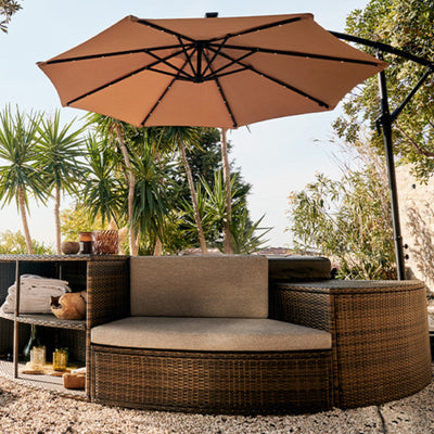Netspa Jacuzzi / Spa parasol - Ø 250 x H 250 cm, UV50+ bescherming, stalen structuur met epoxy beschermlaag & LED-verlichting
