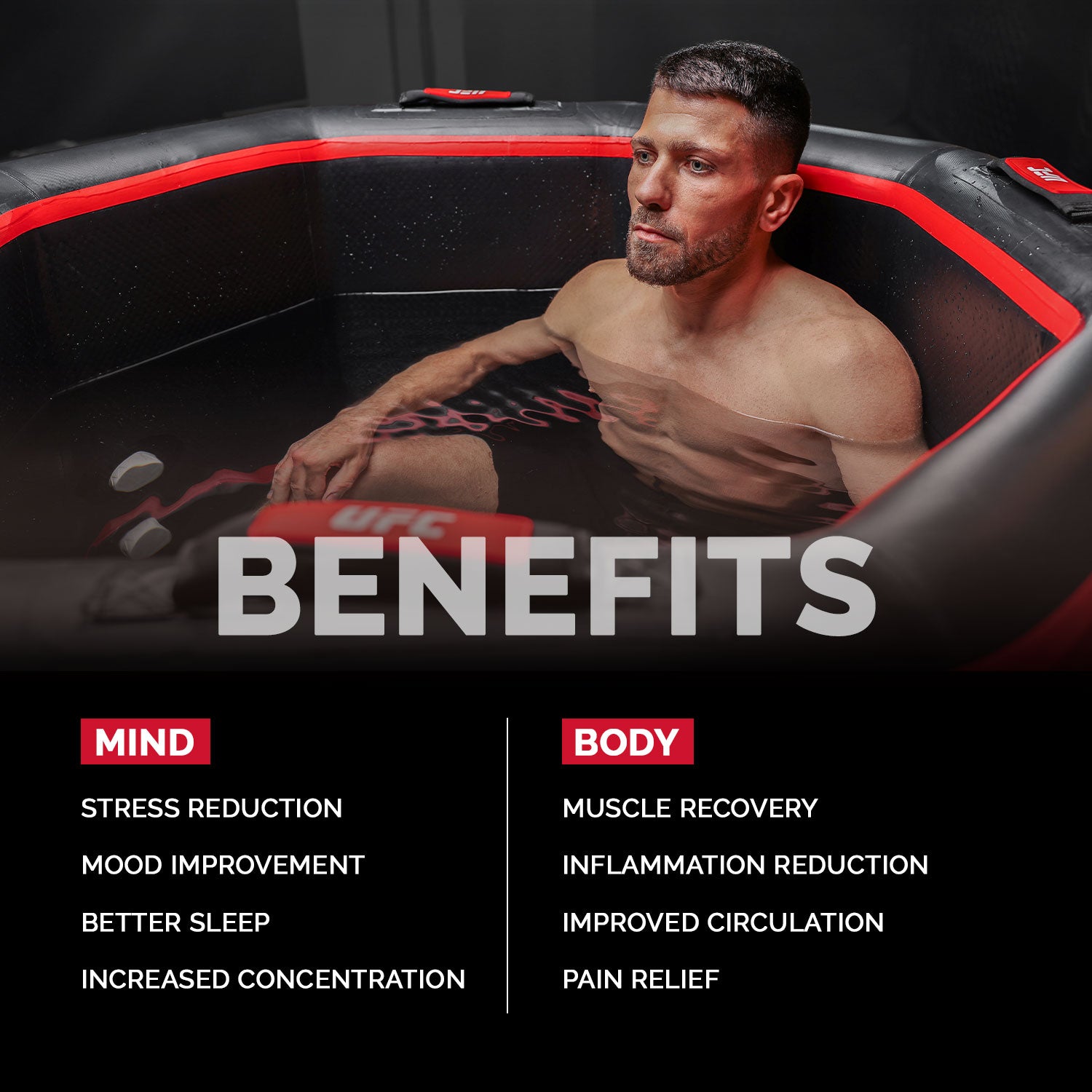 Netspa UFC octogonaal ijsbad met 5 kW chiller (3-40°C)