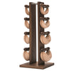 NOHRD SwingBell Toren Set Walnoot Naturel - kettlebells met opslagrek - Notenhout en leer