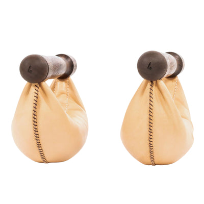 NOHRD SwingBell Toren Set Walnoot Naturel - kettlebells met opslagrek - Notenhout en leer