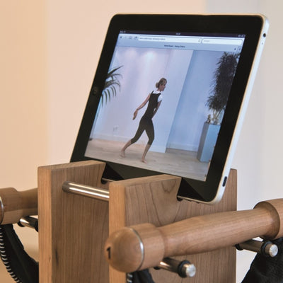 NOHRD SwingBell Toren Set Walnoot Naturel - kettlebells met opslagrek - Notenhout en leer