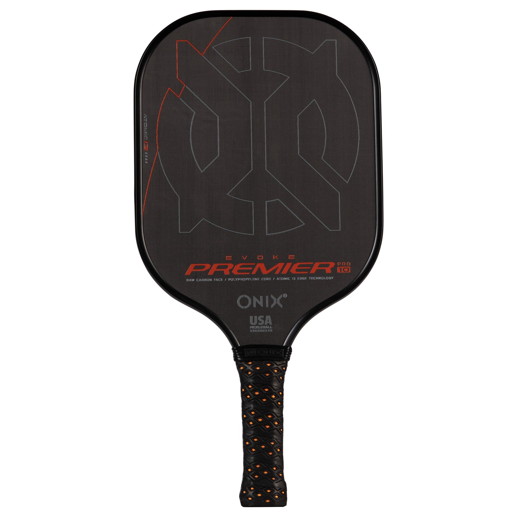 ONIX Evoke Premier Raw Carbon 12 (Power) Orange - Raquette de pickleball - Qualité tournoi