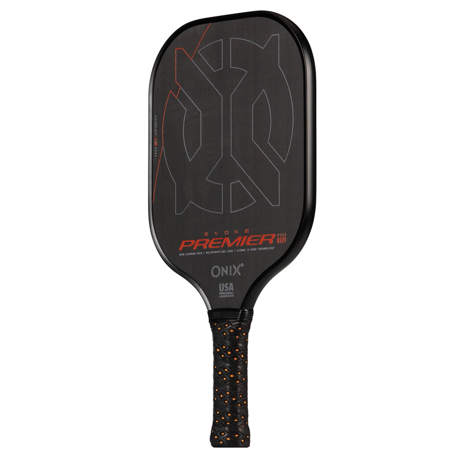 ONIX Evoke Premier Raw Carbon 12 (Power) Orange - Raquette de pickleball - Qualité tournoi