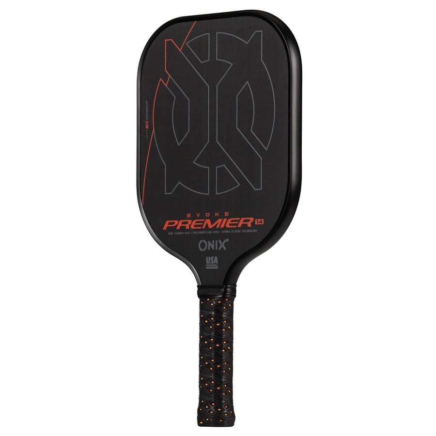 ONIX Evoke Premier Raw Carbon 14 (Control) Orange - Raquette de pickleball - Qualité tournoi