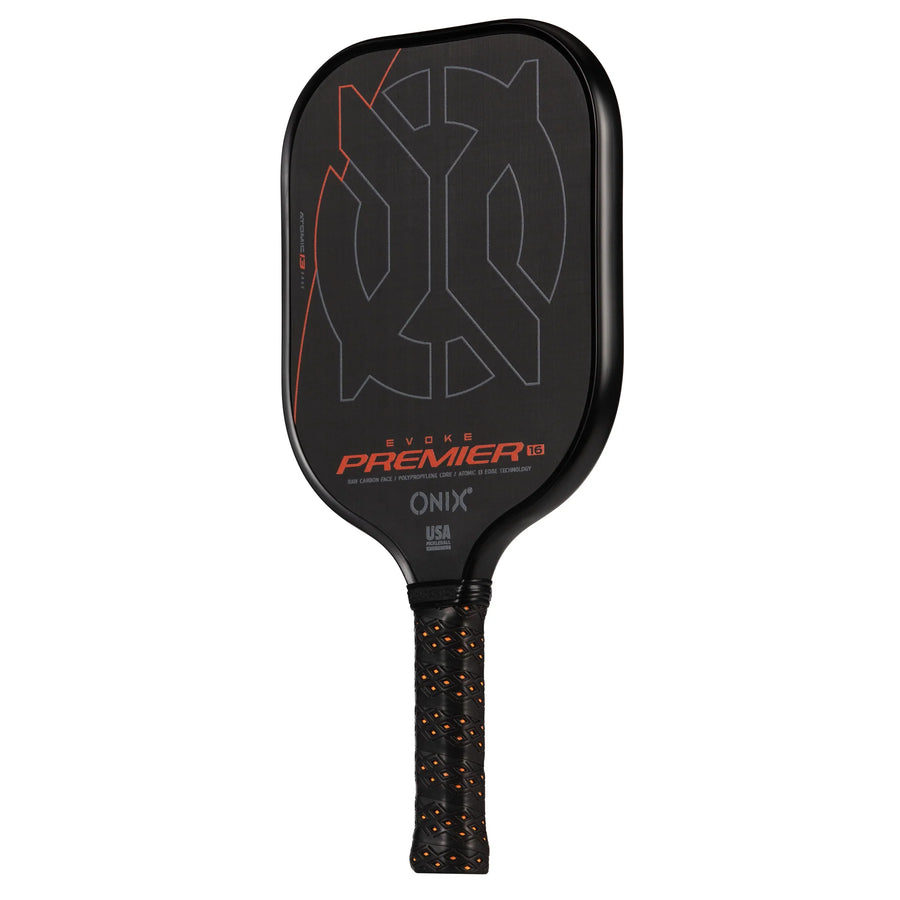 ONIX Evoke Premier Raw Carbon 16 (Max Control) Orange - Raquette de pickleball - Qualité tournoi