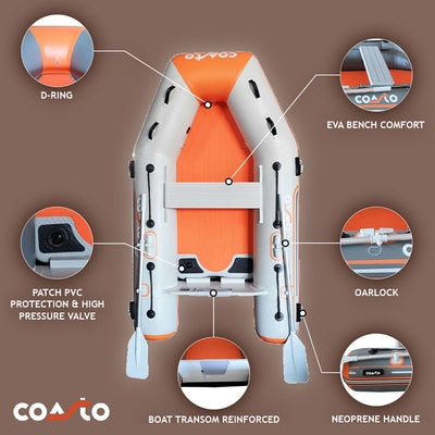 Opblaasbare boot voor 3 personen - Coasto BT-CDS250S - 250x140