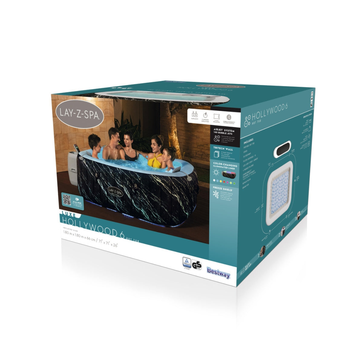 Opblaasbare spa voor 4/6 personen - Bestway Lay-Z Hollywood inclusief accessoires