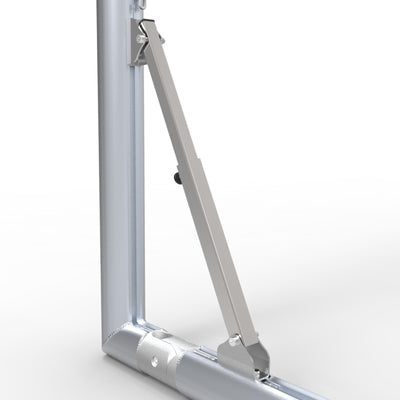 Opklapbaar klein aluminium voetbaldoel - Alusport TRI2080V - 200 x 120 x 100 cm - incl. net