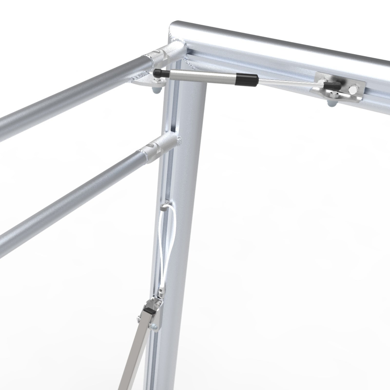 Opklapbaar klein aluminium voetbaldoel - Alusport TRI2080V - 200 x 120 x 100 cm - incl. net