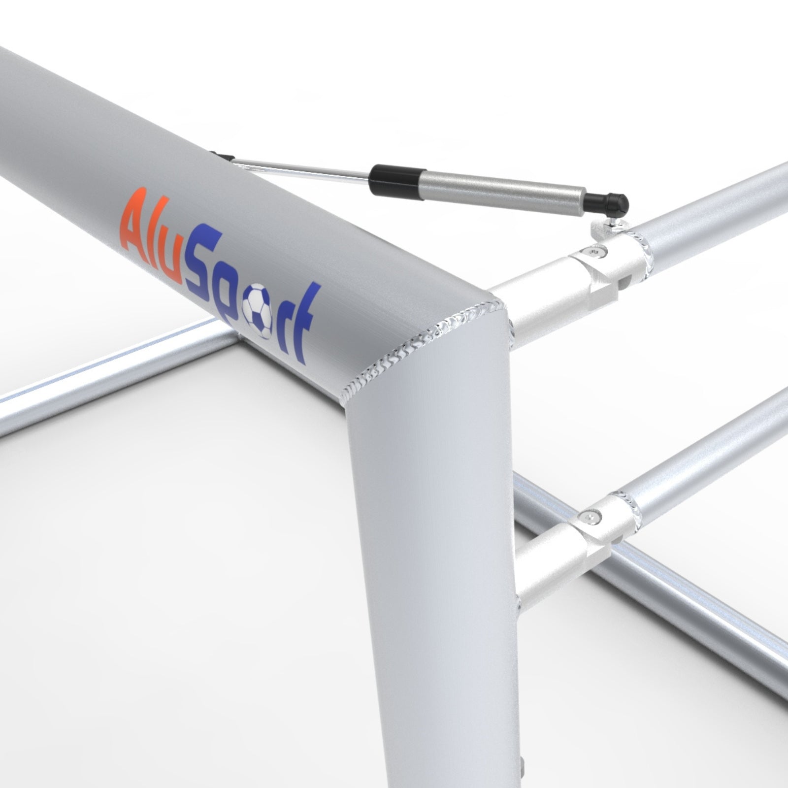 Opklapbaar klein aluminium voetbaldoel - Alusport TRI2080V - 200 x 120 x 100 cm - incl. net