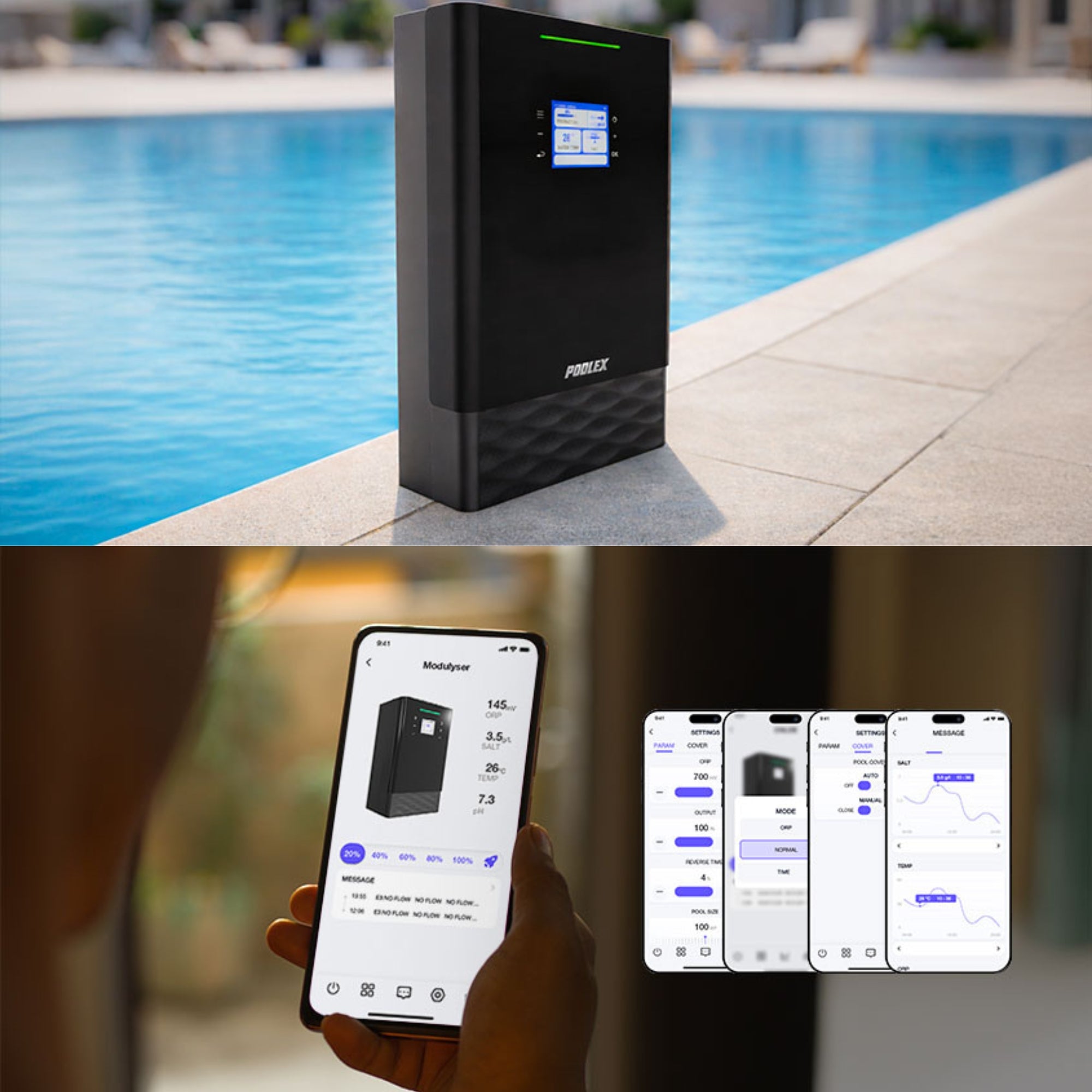 Poolex Modulyser - Zoutelektrolyse-systeem voor zwembaden met intuïtieve interface