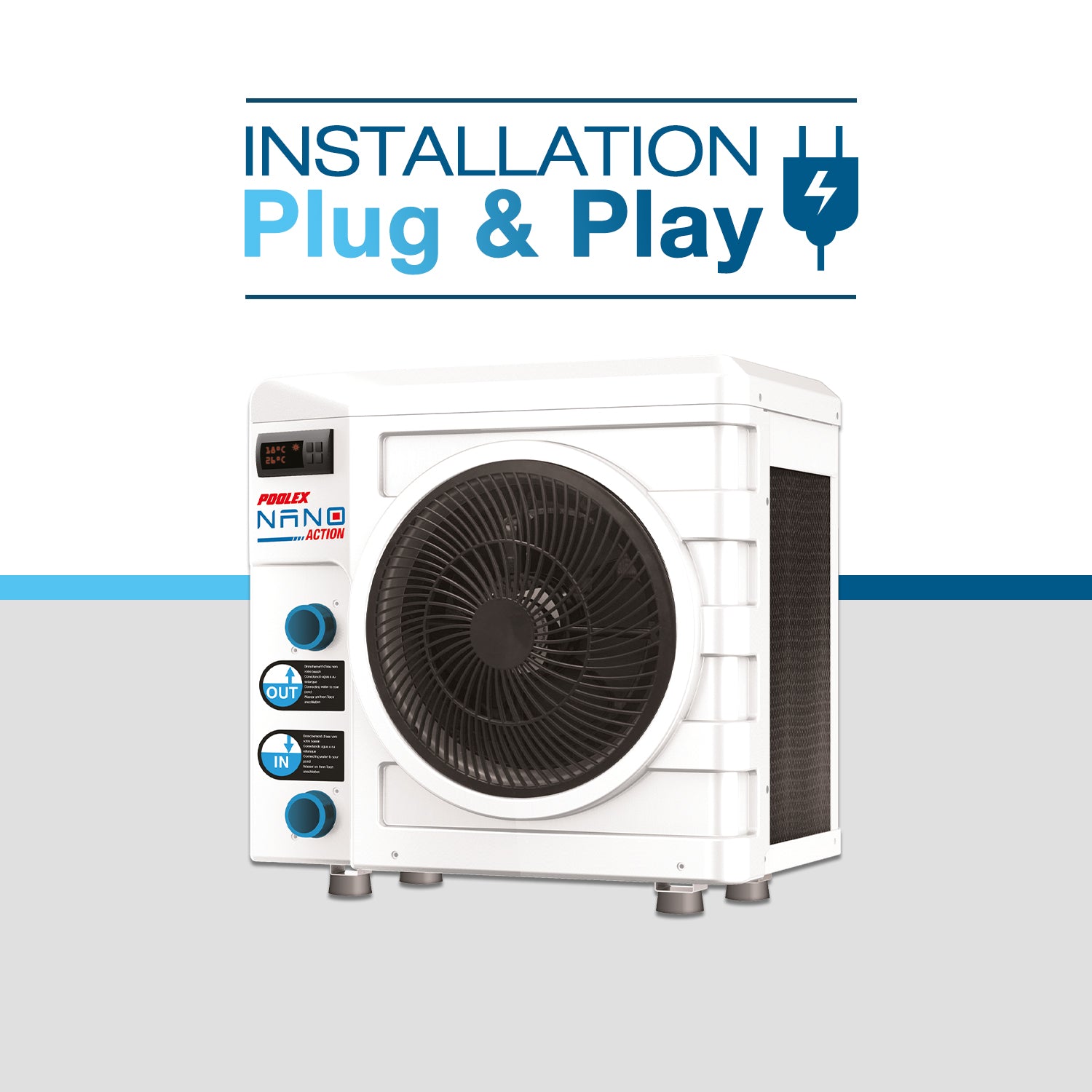 Poolex Nano Action (4kW) - Pompe à chaleur pour piscines (de natation) jusqu'à 15 à 28 m3