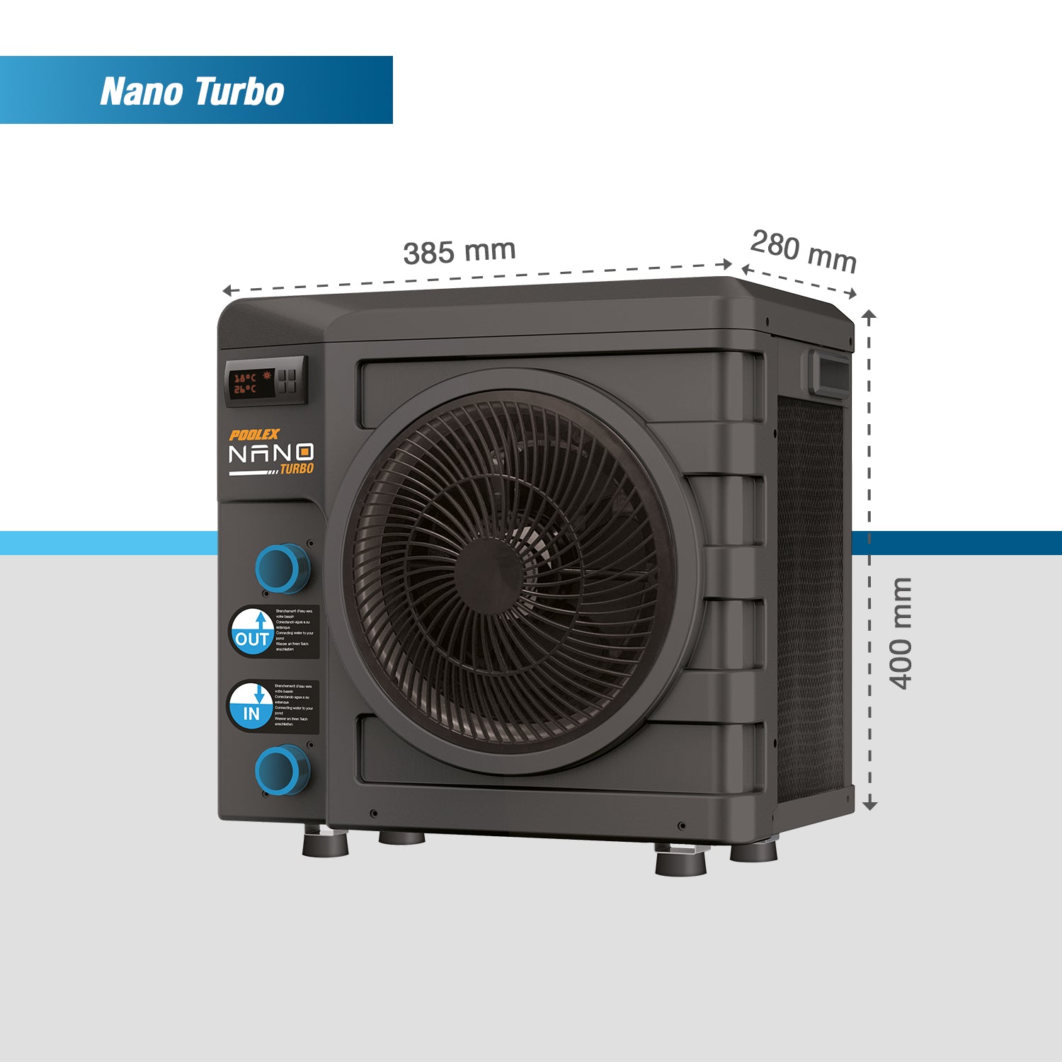 Poolex Nano Turbo (3kW) - Pompe à chaleur pour piscines (de natation) jusqu'à 21 m3