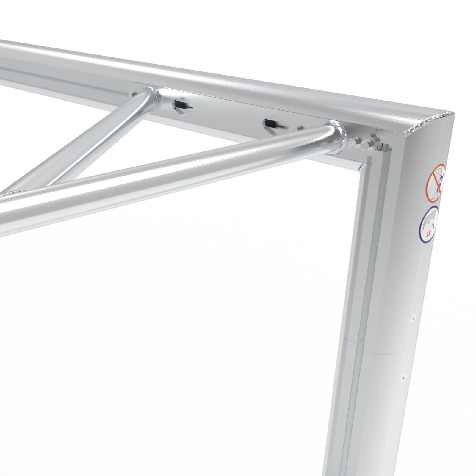 Professioneel aluminium demontabel senior voetbaldoel - Alusport TPW720D - 732 x 244 x 200 cm - incl. net