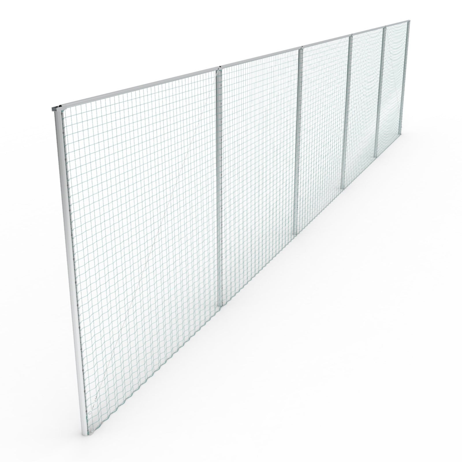 Professionele aluminium ballenvanger voor sportveld - Alusport BV002 - 25 x 5 m - incl. net en palen