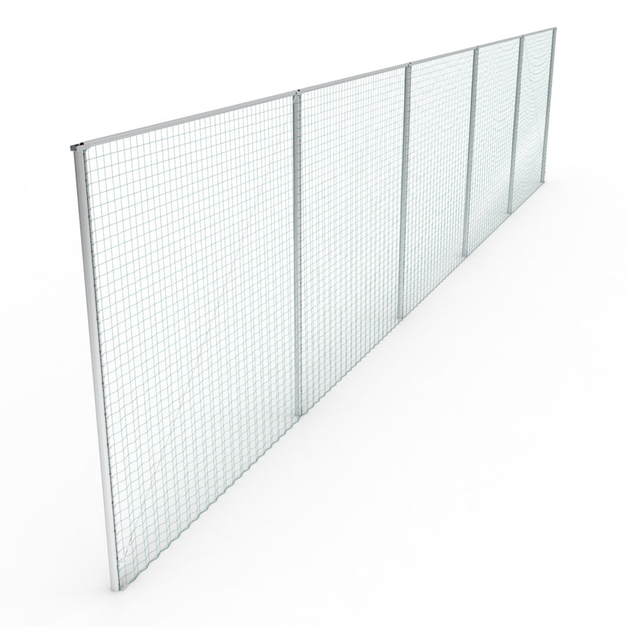 Professionele aluminium ballenvanger voor sportveld - Alusport BV002 - 25 x 5 m - incl. net en palen