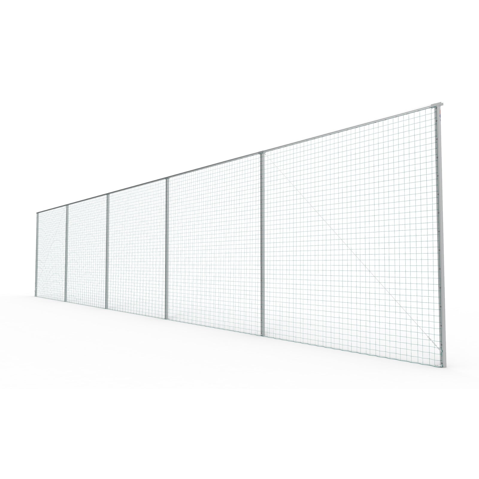 Professionele aluminium ballenvanger voor sportveld - Alusport BV002 - 25 x 5 m - incl. net en palen