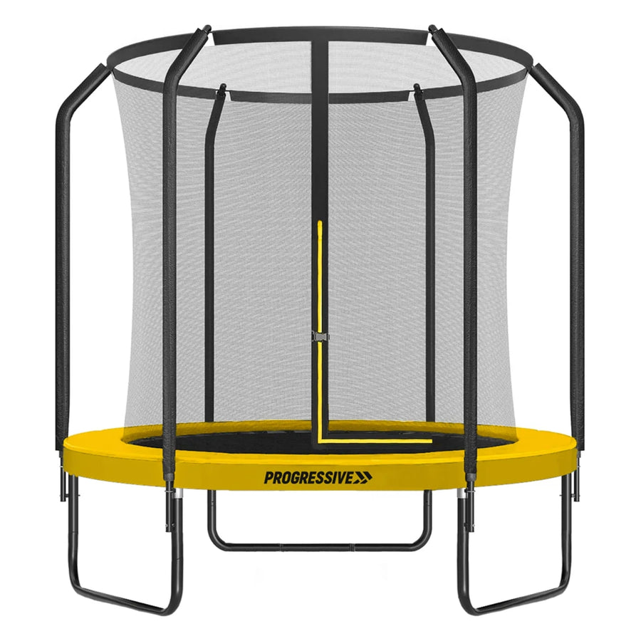 Progressive Flex opbouw trampoline rond (Ø150 cm) met net - geel
