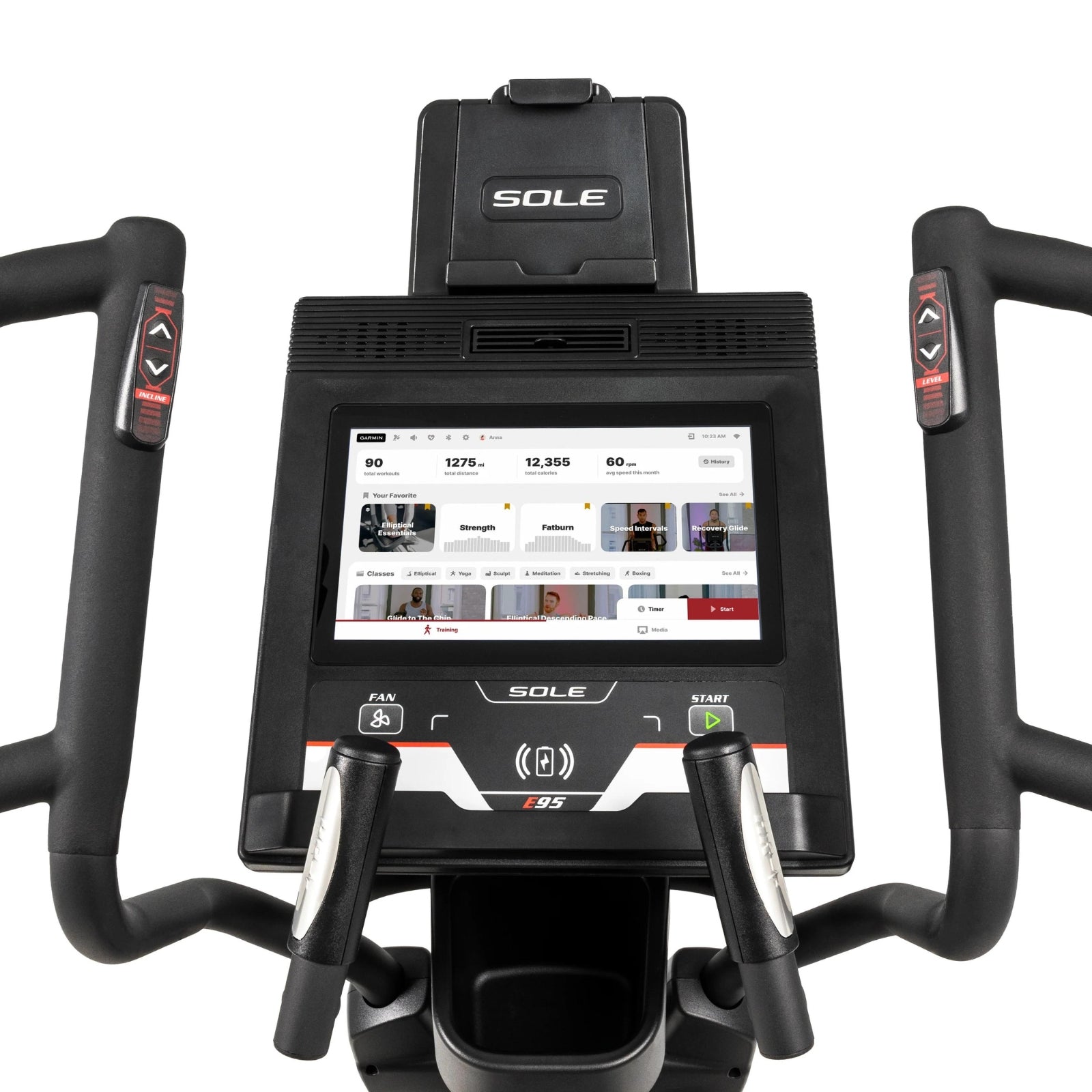 Sole Fitness E95 crosstrainer met entertainment scherm (nieuwste model)